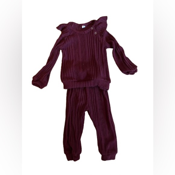 Other - Burgundy Ribbed Two-Piece Outfit - NWOT